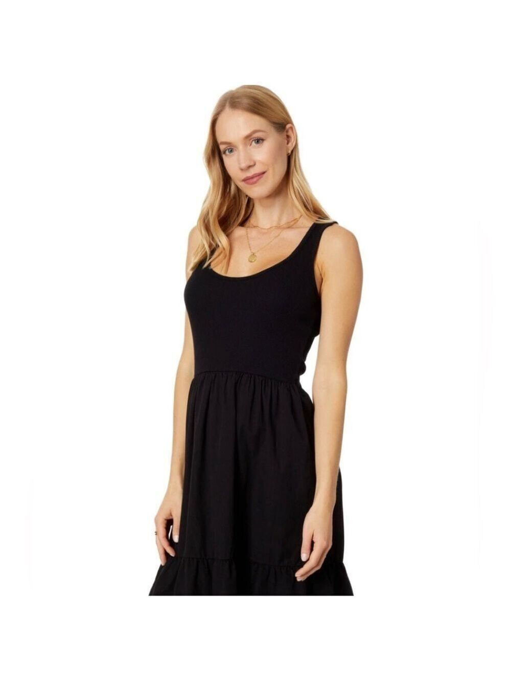 NWT Bobi Los Angeles Tiered Tank Dress SZ S Black - Picture 3 of 9